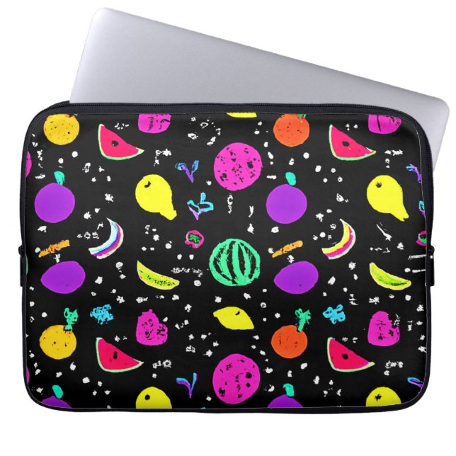 Energetic Neon Fruit Dance Laptop Sleeve (Front)