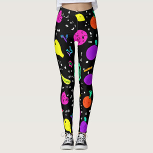 Energetic Neon Fruit Dance Leggings