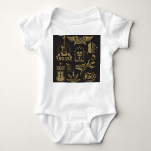 Energetic rock music essence baby bodysuit