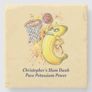 Energetic Slam Dunk Banana Fruitarian Sports 🍌 Stone Coaster