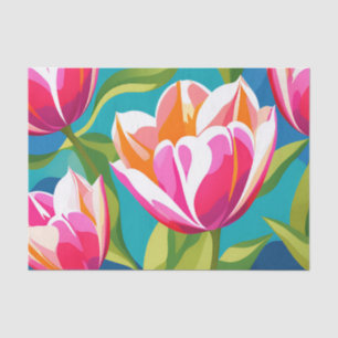 Energetic Tulip Bold Pop Art Tissue Paper