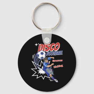 Energetic Vintage Footll Vibes Groovy Soccer Kick Key Ring