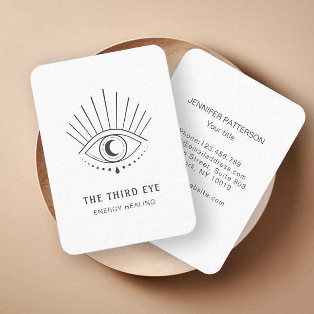 Energie Heiler Reiki Spiritual White Business Card (Creator Uploaded)