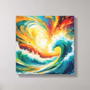 Energised Waves: Abstract Ocean Canvas Print