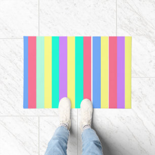 Energising Spring Pastel Stripes Doormat