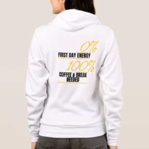 "Energy 0% – Coffee 100% Hoodie" Hoodie