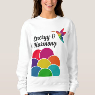 Energy and Harmony Colourful Vibrant Hummingbird Sweatshirt