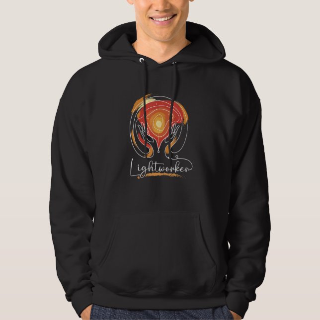 Energy Chakra Holistic Healing Hands Lightworker R Hoodie (Front)