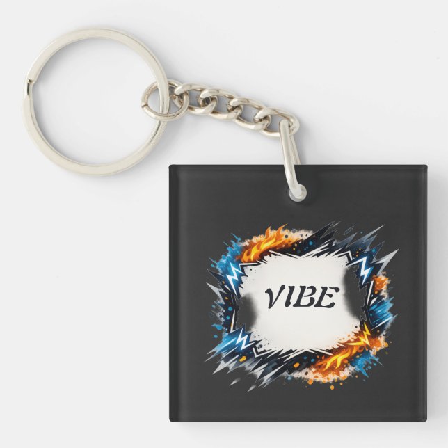 Energy Circle – Customisable Text Design Key Ring (Front)