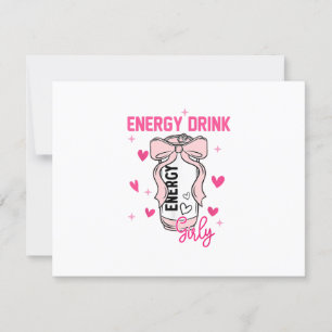 Energy Drink Girly Funny Drinking Lover Design RSVP Card