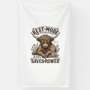 Energy Efficient Cow Vintage Lazy Highland Shirt Banner