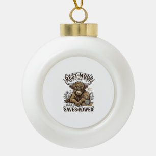 Energy Efficient Cow Vintage Lazy Highland Shirt Ceramic Ball Christmas Ornament