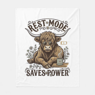 Energy Efficient Cow Vintage Lazy Highland Shirt Fleece Blanket