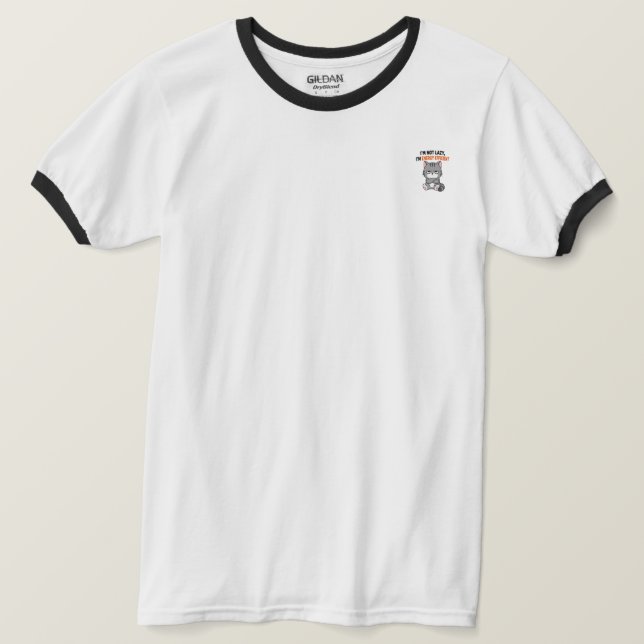 Energy Efficient Lazy Cat T-Shirt (Design Front)