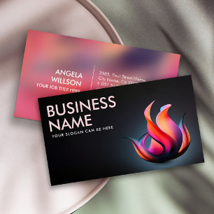 Energy Flame Abstract Business Card