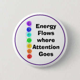 Energy Flows Chakra Alignment Spiritual Awareness 6 Cm Round Badge