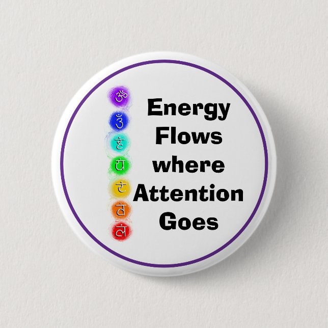 Energy Flows Chakra Alignment Spiritual Awareness 6 Cm Round Badge (Front)