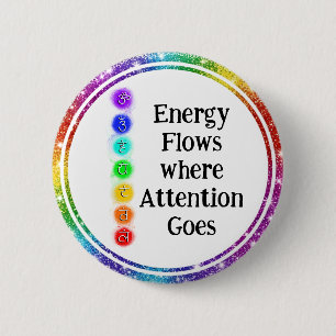 Energy Flows Chakra Alignment Spiritual Awareness 6 Cm Round Badge