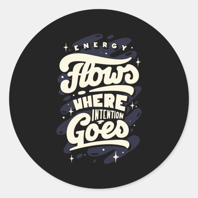 Energy Flows Classic Round Sticker (Front)
