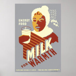 Energy Food Milk For Warmth Poster