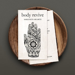 Energy Healer and Yoga Teacher Henna Hand Business Card