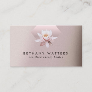 Energy Healer Counsellor Lotus Dusty Rose Gradient Business Card
