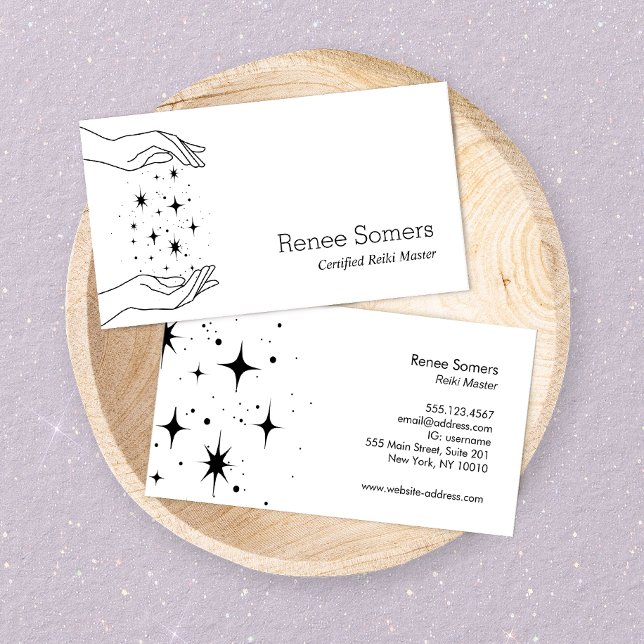 Energy Healer Hands. Massage Therapist Business Card (Creator Uploaded)