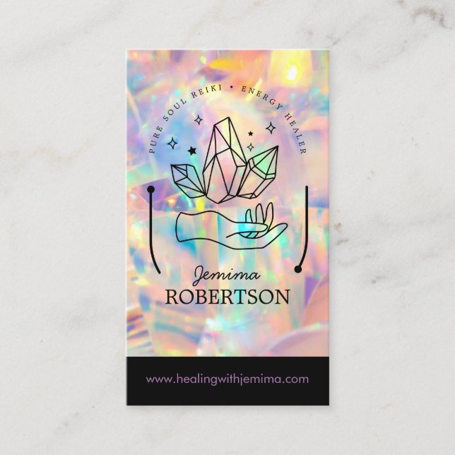 Energy Healer/ Intuitive/ Reiki/ Crystal Esoteric  Business Card (Front)