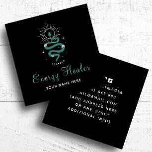 Energy Healer Mystic Snake Psychic Fortune Teller  Square Business Card