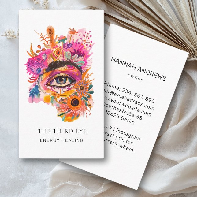 Energy Healer Reiki Spiritual Business Card (Energy Healer Reiki Spiritual Business Card Watercolor)