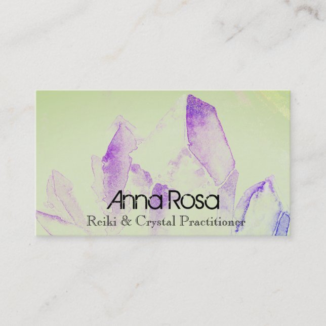 *~* Energy Healing Reiki Crystal Yoga Reiki Master Business Card (Front)
