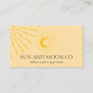 Energy Healing Sun Light Moon Spiritual yellow Business Card