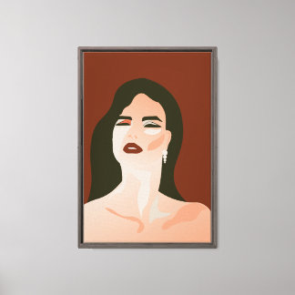 Energy of Confidence – Minimalist Woman Portrait Canvas Print