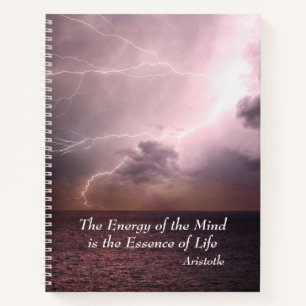 Energy of the Mind Aristotle Quote Ocean Storm Notebook