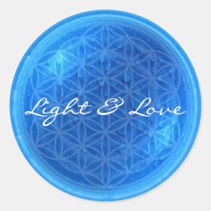 Energy Of Water with flower of life   Light & Love Classic Round Sticker