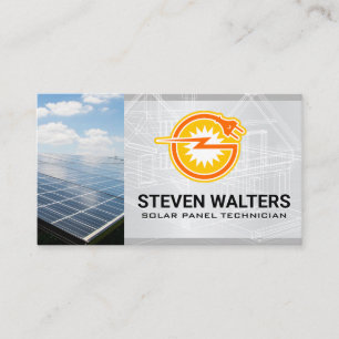 Energy Plug Blueprints Solar Panel Energy Business Card