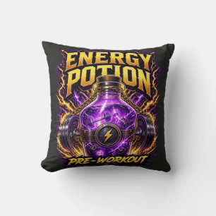 Energy Potion Pre-Workout Gaming Fitness Graphic Cushion