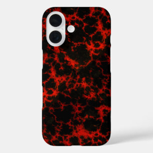 Energy Red and Black Flames iPhone 16 Case