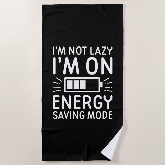 Energy Saving Mode Beach Towel (Front)