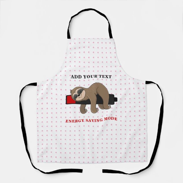 Energy Saving Mode | Funny Sloth Personalised Apron (Front)