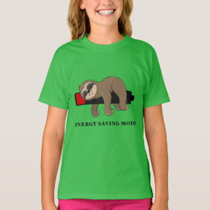 Energy Saving Mode Funny Sloth Personalised T-Shirt
