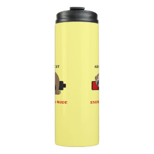 Energy Saving Mode Funny Sloth Template Custom Thermal Tumbler