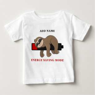 Energy Saving Mode   Funny Sloth Template Unisex Baby T-Shirt