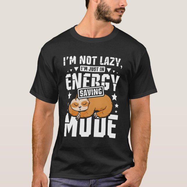 Energy Saving Mode Sleeg Sloth T-Shirt (Front)