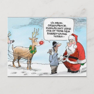 Energy Saving Rudolph Postcard