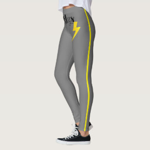 Energy Thunder Sign Power Yellow Line Leggings