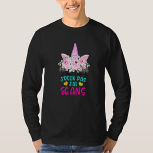 Enfant  86 Ans Fille Anniversaire Cadeau Licorne T-Shirt