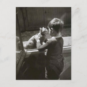 Enfant et son chat - Willy Ronis Postcard