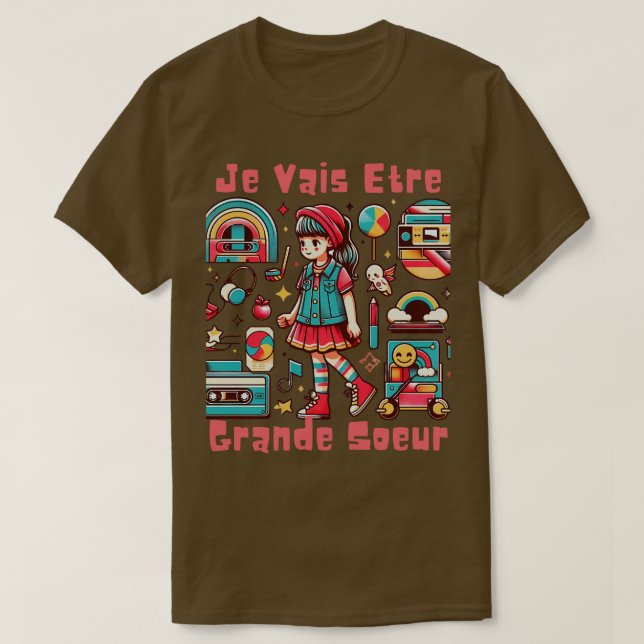 Enfant Future Grande Soeur 2025 Annonce Je Vais Et T-Shirt (Design Front)
