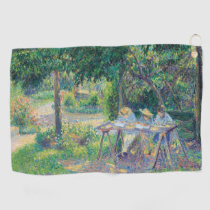Enfants attablés dans le jardin Camille Pissarro Golf Towel